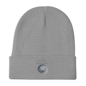 "The True World Order" Knit Beanie, Embroidered Design, Light