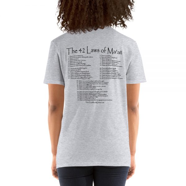 TTWO “Ankh”, “Know Thy Self” and 42 Laws of Ma’at” Short-Sleeve Unisex T-Shirt, White, Sport Grey - Image 4