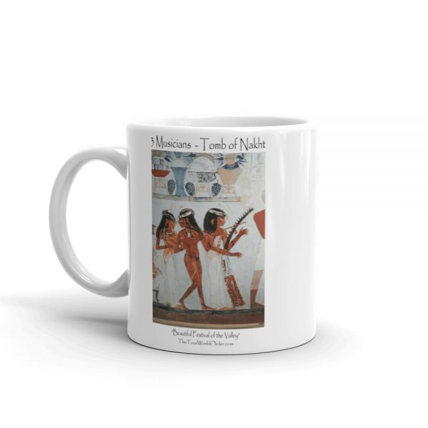 TTWO 3 Musicians, Tomb of Nakht Mug, 11 oz, left