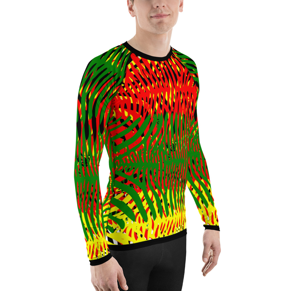 The True World Order “African Colors Zebra Print” Men’s Rash Guard Long ...