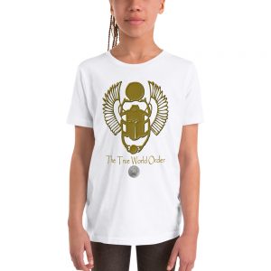 The True World Order “Gold Winged Scarab” Youth Short Sleeve T-Shirt, White