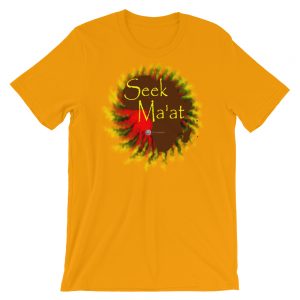 The True World Order "Seek Ma'at, Africa" Unisex Short Sleeve Jersey T-Shirt with Tear Away Label, Gold