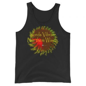 The True World Order "Words Vibrate, Use Them Wisely, Africa" Unisex Jersey Tank with Tear Away Label, Black