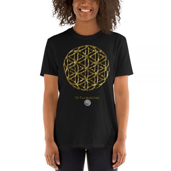 The True World Order "Flower of Life" Short-Sleeve Unisex T-Shirt, Black, Navy