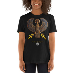 The True World Order "Heru and Two Golden Ankhs" Short-Sleeve Unisex T-Shirt, Black