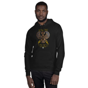 The True World Order “Heru, 2 Ankhs, Know ThySelf, 42 Laws of Ma’at” Unisex Fleece Hoodie, Front